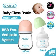 Dr.isla Baby Glass Bottle Wide Neck Bottle Feeding Bottle Bayi Baby Feeding Milk Bottle Botol Susu