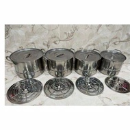 4 in 1 stainless stock pot steamer set (4pc)