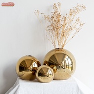 Decorative Home Nordic Flower Vase In Gold Plating