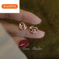 saudi gold 18k pawnable legit earrings sale zircon love stud earrings for women gift