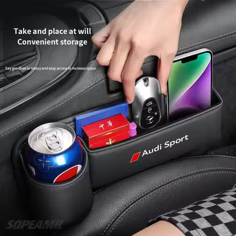 For Audi Sport A3 A4 A5 A6 A7 A8 S3 S4 S5 S6 Q3 Q5 Q7 RS3 RS4 TT Car Seat Crevice Storage Box Gap Sl