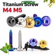 CRBWDK Self Tapping Screw, M4 M5 GR5 Torx Umbrella Screw, Titanium Torx Drive Titanium Fastener