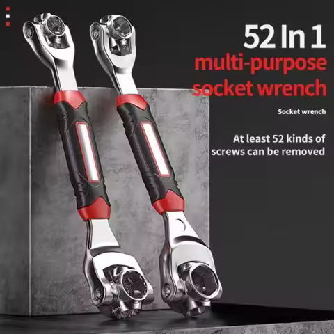 52 in 1 Multi-Functional Socket Works Universal Ratchet Wrench 360 Degree Multipurpose Tiger Wrench