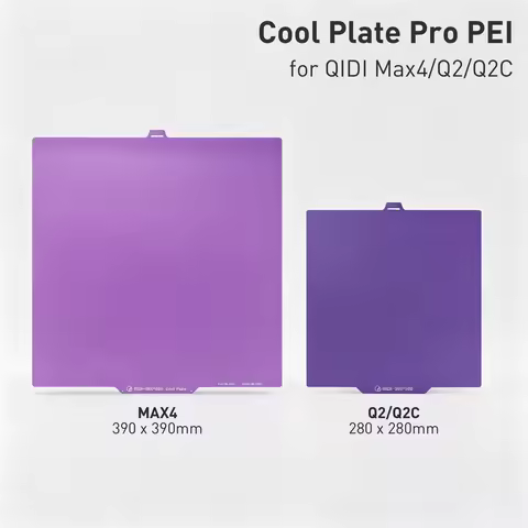 for QIDI Official Max4 390 X 390mm, for QIDI Tech Q2 / Q2C 280 X 280mm Cool Plate Pro PEI 3D Printer