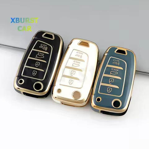 4 Buttons TPU Car Flip Key Case Cover For Hyundai Santa Fe Tucson Verna Celesta Accent Elantra Solar