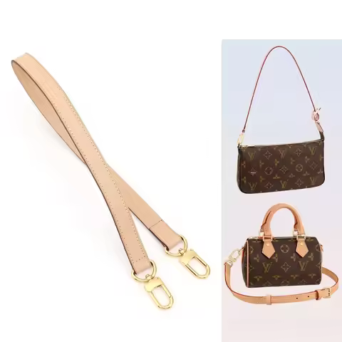 Wide Leather Shoulder Strap For LV Crocodile Cow Leather Speedy Color Change Mahjong Bucket Bag Cros
