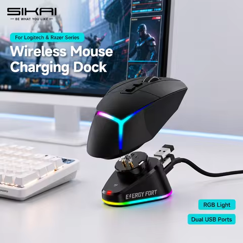 Wireless Mouse Charging Dock for Logitech G Pro X G502 lightspeed Magnet Charger For Razer DeathAdde