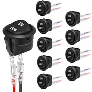 Công Tắc Bật/Tắt Vòng 12V Bật/Tắt SPST 2Pin Bật Tắt Có Dây 6A/250V 10A/125V AC Cho Thuyền Ô Tô - Bộ