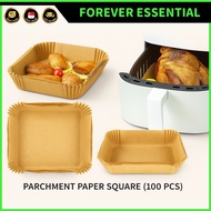 (FOREVER ESSENTIAL) 100PCs Food Grade Parchment Paper Bowl Square Non Stick Oil Resistant Disposable