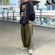 กางเกงขากว้างขายาวแนวญี่ปุ่นลำลองกีฬาปักลายผีเสื้อ HD ลายริ้ว needles TRACK กางเกงกระรอกบินรุ่นผู้ชา