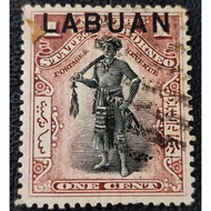 Setem 1894 North Borneo Stamps Overprinted (OP ) 'Labuan' One Cent L10
