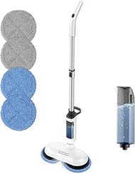 iDOO Cordless Electric Mop, Dual-Motor Electric Spin Mop with Detachable Water Tank &amp; LED Headlight, Electric Floor Spray Mop for Hardwood, Tile, Laminate, Vinyl, 46dB Quiet Clean &amp; Waxing
