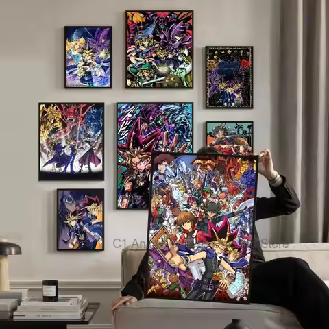 Amine Yu Gi Oh Classic Anime Poster Canvas Coffee House Bar Room Wall Decor