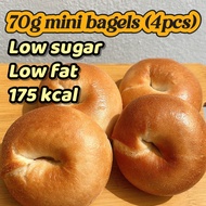 【4pcs x 70g mini bagels】 BAGEL original low fat low sugar low calories halal ingredients