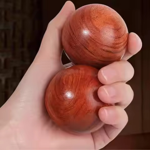Wooden Rolling Ball Set 2-Pack, practical hand training and massage tool. Reduce stress and promote 