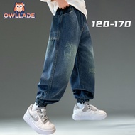 OWLLADE Beggy Baggy Jeans for 12 Years Old Kids Teens Denim Pants for Jeans Boy in Blue C03 4T-2