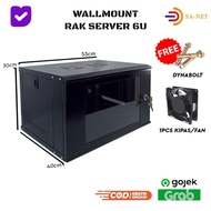 Wallmount Rack Server 6U / Server Rack Size 6U Single Glass Door Network Cabinet