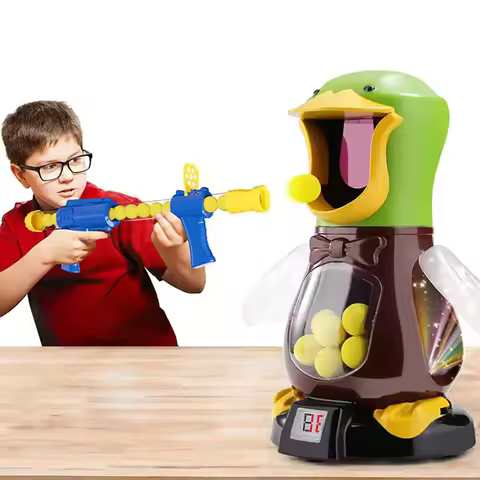 Air-powered ​Hungry Shooting Duck Toys Soft Bullet Ball Shoot Electronic Scoring Battle Duck Sniper 