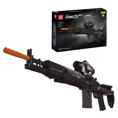 1606PCS Mould King 1:1 MK14 Building Blocks Gun with Shooting Function Military Model Kit for Adults