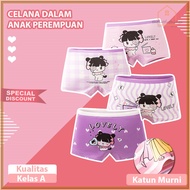 LITTLE THINGS Girls' Panties with Cute Cartoon Patterns 4-Piece Panties Cotton Underwear for Girls