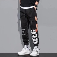 M-5XL Tide Brand Casual Pants Men Fashion Printing Loose Plus Size All Match Multi Pocket Cargo Pants