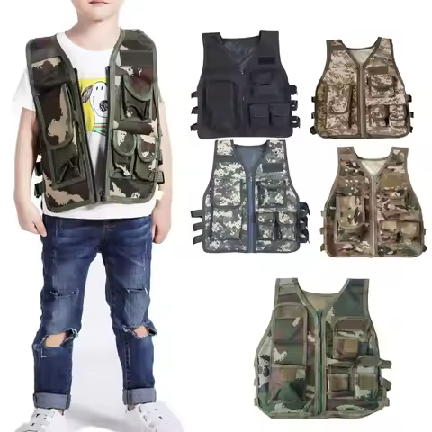 Kids Tactical Vest Hunting Combat Bulletproof Uniform Special Costumes Forces Children Camouflage Ju