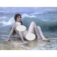 World Famous Painting Boudin Wave European Style Bathroom Decorative Print Oil Core Hanging Picture 