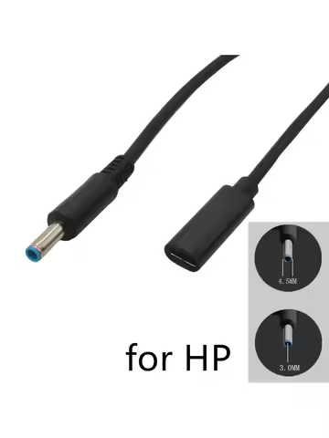 Type C to 4.5x3.0mm Plug Converter 65W USB C PD Fast Charging Cable for HP Laptop Charger DC 4.5*3.0