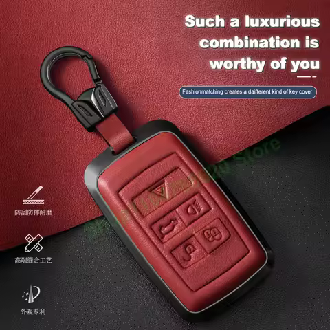 Metal Leather Car Remote Key Case Cover Holder shell Fob For Range Rover Sport, Aurora L Discovery, 