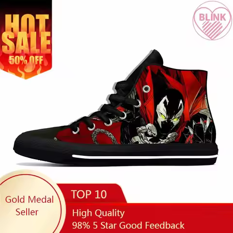 Anime Cartoon Manga Comic Spawn Superhero Fashion Casual Cloth Shoes High Top Lightweight Breathable