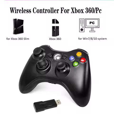 2.4G Wireless/wired Controller For Xbox 360 Game Controller with Dual-Vibration Turbo Compatible Xbo