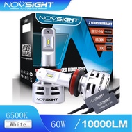 Novsight N9 H11 LED Headlight fog lights 10000LM 60W 6500K CSP Chip Mini Size Plug and Play with can
