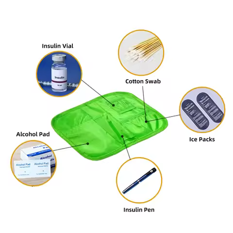 Portable Insulin Cooler Bag Antifreeze Refrigerated Ice Box for Band-aids Meters