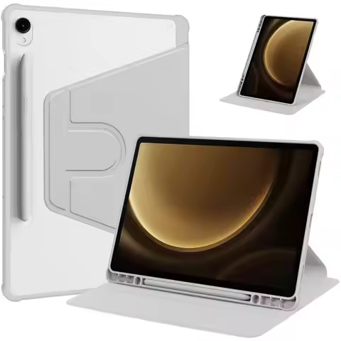 360 Rotation Transparent Hard Case for Samsung Galaxy Tab S10 S9 S8 S7 FE Plus 12.4 inch A9 Plus 11 