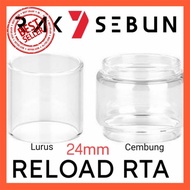 Terlaris! Reload RTA Glass Kaca Replacement Pyrex Tank by Vapor 24mm