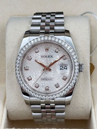 二手 USED ROLEX 勞力士 DATEJUST 116244 亂碼 白色鑽石字 原鑽圈電腦面  淨錶 WATCH ONLY