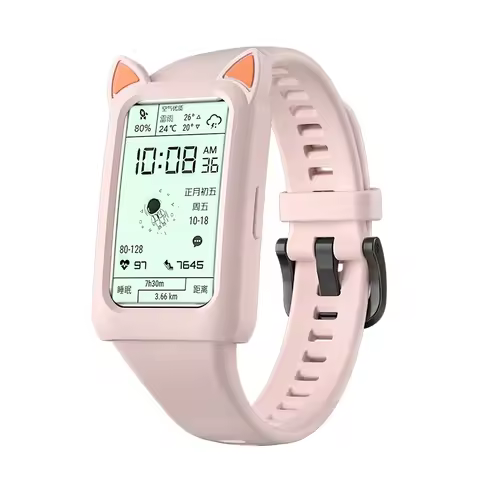 Strap For HUAWEI Band 6 Cat Earmuffs Case + Silicone Strap Cute Cartoon Scratch Resistant For Huawei