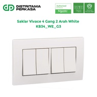 Schneider Vivace Hotel Light Switch 4 Gang 2 Way White - KB34_WE_G3