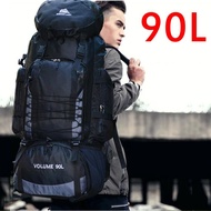 90L 80L กระเป๋าเดินทางกระเป๋าเป้สะพายหลังเดินป่าปีนเขา Mountaineering ขนาดใหญ่ความจุกีฬากลางแจ้งทหาร XA857WA