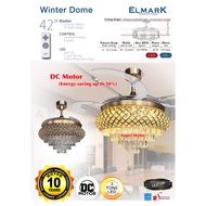 Elmark Ceiling Fan 42 inch Elmark Winter Dome Crystal DC Motor 36w LED Light Ceiling Fan with Remote Controller - 6 Speed