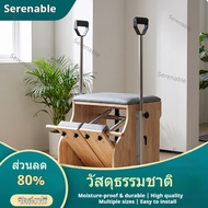 Serenable Padded Pilates Chair with Handles Long-Lasting Pilates Chair Solid Fitness Equipment Comfo