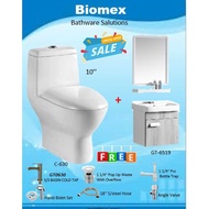 Zella C-630 10'' S-Trap 1 Piece Washdown Water Closet C/w Basin cabinet set - Combo Package Promotion  ( LIMITED STOCK )
