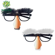 NAESV Glasses with Big Nose, Big Nose Black Beard Big Nose Disguise Glasses, Funny Trick Glasses Eye