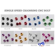 LITEPRO Crankset Bolts Bike Chainring CNC Bolts 5 Pcs 6.5mm - Single Chainring