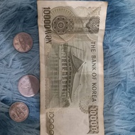 Uang Kuno 10.000 + 500 + 100 + 100 Won Korea Original