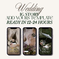 Editable Wedding Instagram Template | Luxury Initials IG Story (Custom Name & Date)