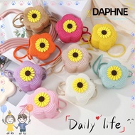 DAPHNE Crossbody Bag, Flower Woven Shoulder Bag,  Straw Handbag Girls Kids