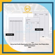 Kad Pulang | Kad Pinjam Buku / Date Due Card / Return Book Card / Kad Perpustakaan / Library Card -5