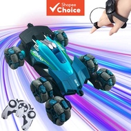 One Click Demo 6WD Stunt RC Car, Gesture Controlled All Terrain Climbing Drift Vehicle, LED Light Sp