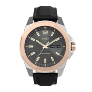 Timex TW2V43000 TREND ESSEX นาฬิกาข้อมือผู้ชาย สายหนังสีดำ Two-Tone